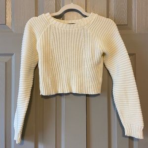 Cream Sweater Crop Top